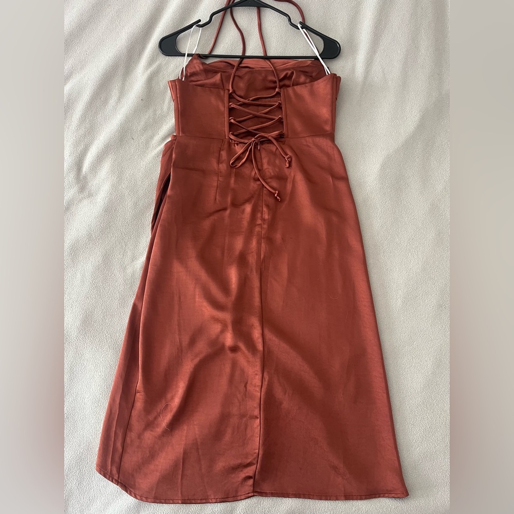 Hello Molly “My Fierce Love” satin midi dress - Picture 3 of 8